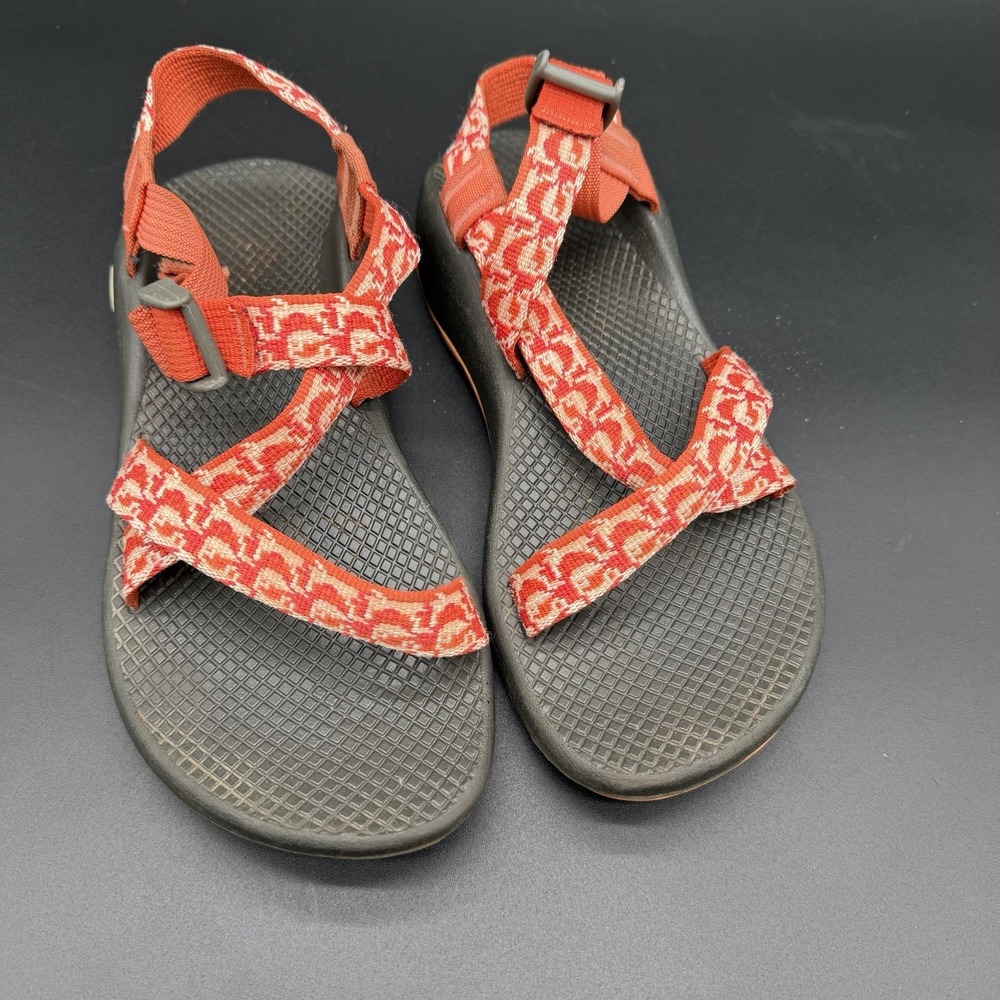 Women's Chaco Orange Open Toe Strappy Sandal Hiking Size 7